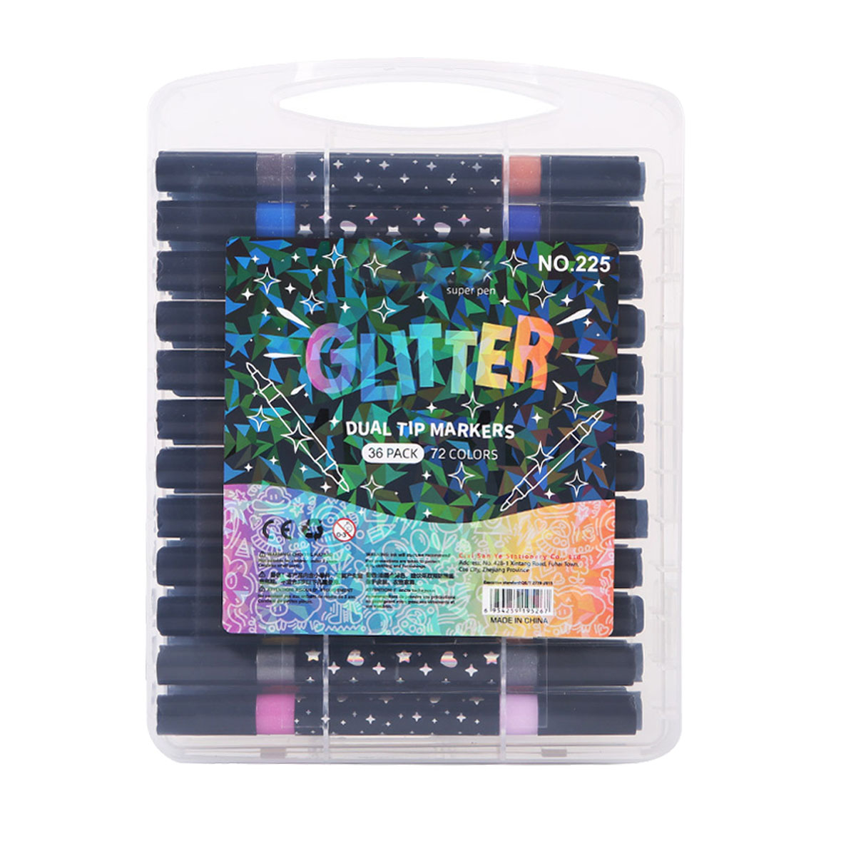 Set di pennarelli glitterati a doppia testa