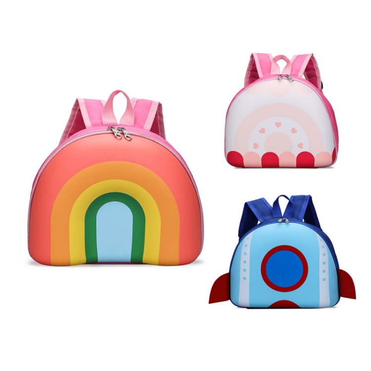 Zaino per bambini con cartoni animati arcobaleno 3D